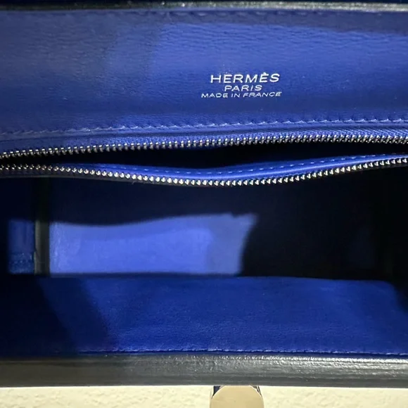 Hermes 24/24 Mini 21 Blue Royal Palladium Hardware U Stamp 2022 Retail $10,600 - Picture 15 of 17